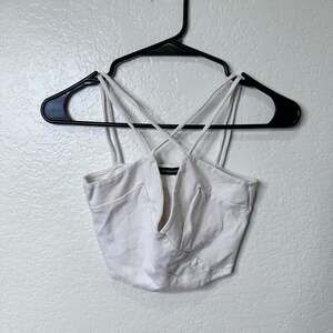 Foreign Exchange White Strappy Crisscross Crop Top - Small